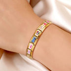 Italian Charms Bracelet Sets with 1Pcs Starter Brascelet 9Pcs Charms 9mm Italian Modular Charm Bracelet DIY Module Jewelry Gifts - color: A-Starter Bracelet Set-20Pcs Gold Pink