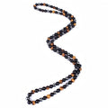 Natural Stone Beaded Necklace 8mm Tiger Eye Black Obsidian and Hematite Buddha bead lucky necklace 26 Inches, Black and Brown Men and women necklaces fift - color: Tiger eye stone, black gallstones, and hematite