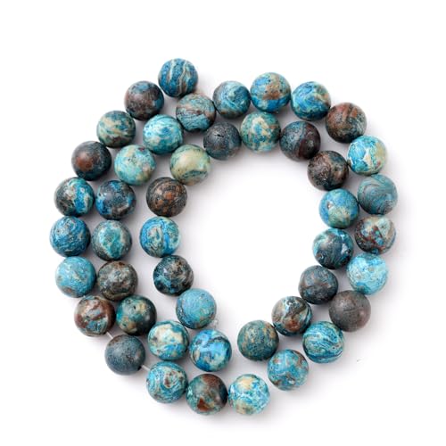 6mm 60pcs DIY Natural Blue Pattern Agate Stone Beads Round Healing Crystal Gemstone Loose Beads for Jewelry Making Handmade Bracelet Necklace - color: Blue Pattern Agate, size: 6mm