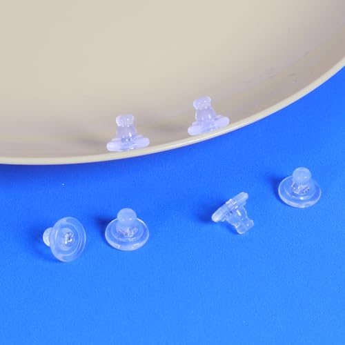 20pcs 14K Gold & Silver Locking Secure Earring Backs for Studs, Hypoallergenic Silicone, No-Irritate Earring Stopper - color: Gold & Silver