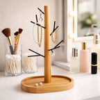 Creative Home Acacia Wood, Metal Tree Holder Stand│ Natural Wood & Black Branch Holder for Mugs, Jewelry & Accessories │ Stylish Kitchen or Vanity Organizer Gift