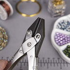The Beadsmith Half Round/Flat Nose Parallel Pliers, 5.5 inches (140mm) Steel tool for jewelry making, with spring - style: Half Round/Flatnose - 140mm