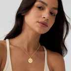Tasiso Gold Pendant Necklace for Women 14K Gold Plated Coin CZ Pendant Necklace Adjustable Chain Disc Round Dainty Charm Necklace Trendy Jewelry Gift - style: Yuan