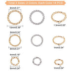 UNICRAFTALE 84pcs 6/8/10mm Twisted Open Jump Rings Golden and Stainless Steel Color Stainless Steel Jump Rings Connectors Rings for DIY Bracelet Necklaces Jewelry Making