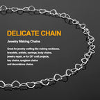 KYUNHOO 5 Meters Hollow Heart Chain for Jewelry Making Silver Embossed Heart Jewelry Links Stainless Steel Necklace Making Chains Bulk for Men Women DIY Handcrafts Finding Supplies - color: Heart Silver