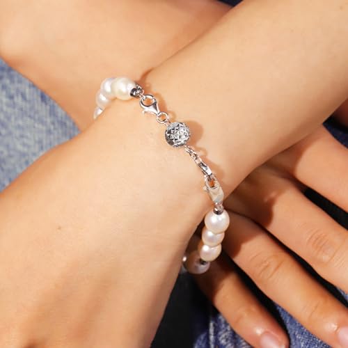 925 Sterling Silver Magnetic Necklace Clasps and Closures Ball Sterling Silver Magnetic Jewelry Clasps for Necklaces Bracelet Disco Ball Clasp - color: E-Silver
