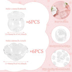 FASHEWELRY 12Pcs Clear Glass Wind Bell Beads Set Crystal Trumpet Flower Beads Caps Transparent Glass Fishing Beads Jellyfish Beads for Wind Chimes Earring Craft Jewelry Making - color: Clear-2 Styles
