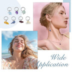 SUPERFINDINGS 84Pcs 7 Colors Natural Stone Pendants Mixed Gemstone Charms with Silver Stainless Steel Jump Ring Mixed Color Dangle Charms for Earring Necklace Bracelet Jewelry Making 14mm - color: Silver