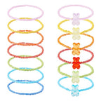Elecrelive Glass Round Beaded Bracelet Set Clay Beaded Bracelets Stretch Bracelets - color: 7 Colors