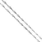 Jewelry 2mm Titanium Steel Silver Singapore Chain Necklaces for Women 16 to 30 in - size: 18 in
