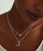 Valloey Rover Gold Necklace for Women 14K Gold Plated Circle Cubic Zirconia Pendant Necklace Dainty Twist Rope Chain Necklace Simple Jewelry Gift for Women - style: Silver-Dot