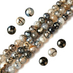 100pcs 10mm White Dragon Vein Agate Beads Natural Gemstone Beads Round Loose Beads for Jewelry Making - color: White Dragon Vein Agate, size: 10mm