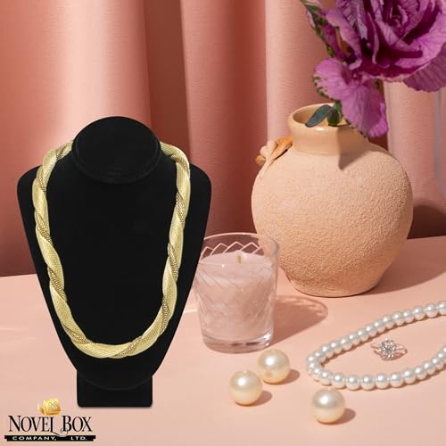 Novel Box Black Velvet Stand Jewelry Necklace Display 5.5x3x7.5 Inches - Freestanding Travel Necklace Holder Stand - Necklace Mannequin Organizer Stands - Necklace Displays Small - color: Black Velvet, size: Small