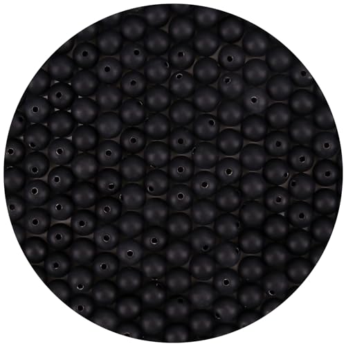 BONNY BOXX 1000PCs 6MM Matte Black Acrylic Round Beads, Frosted Plastic Resin Bubblegum Balls Chunky Gumball Beads for Necklace and Bracelet Making, Crafting Supplies - color: Matte Black, size: 6MM