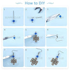SUNNYCLUE 1 Box DIY 10 Pairs Trinity Celtic Knot Earrings Making Kits Alloy Connectors & Glass Beads & Brass Earring Hooks for DIY Jewelry Making Earring Accessories, Antique Bronze - color: Celtic Knot Earring 1