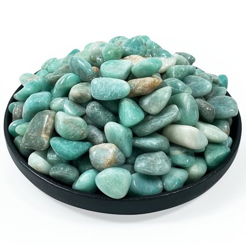 Polished Amazonite Crystal Stone Set - 0.5" 10 oz, Handpicked Tumbled Gemstones Rocks, Pebbles for Reiki, Chakra, Healing, Home Decor - color: Amazonite, size: 0.5"