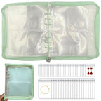 Transparent Jewelry Storage Travel Organizer Book for Necklace, Bracelet, Ring - Holder With Small Clear Pouch - Green - color: Green - 80pcs S Pouches, 40pcs L Pouches