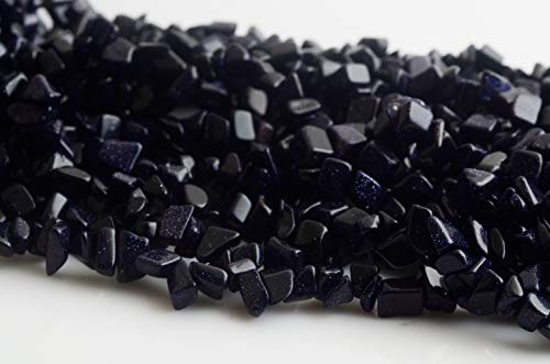 Natural Chip Stone Beads Blue Sandstone 5-8mm About 400 Pieces Irregular Gemstones Healing Crystal Loose Rocks Bead Hole Drilled DIY for Bracelet Jewelry Making Crafting (5-8mm, Blue Sandstone) - color: Blue Sandstone