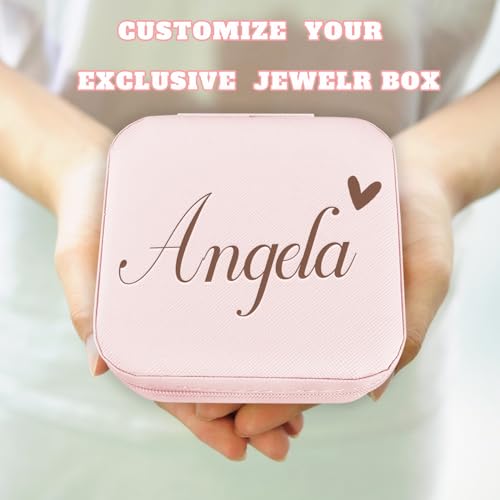 Personalized Travel Jewelry Box,Custom Leather Jewelry Case with Name,Customized Birthday Christmas Valentines Day Gifts for Women Bridesmaid Girls - color: Style 02