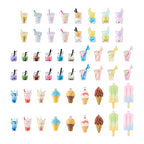 Craftdady Resin Plastic Miniature Food Snack Pendants Charms Ice Drink Juice Pendants Cute Bottle Fruit Keychain Charms Hang Ornament for DIY Craft Earring Bracelet Necklace Jewelry Making - color: Mixed Color Boba Tea & Ice Cream