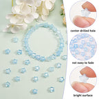 UR URLIFEHALL 100 Pcs Light Sky Blue Spray Painted Glass Star Beads for Earring Bracelet Necklace Jewelry DIY Craft Making - color: 100pcs-8x8.5x4mm-light sky blue star glass beads
