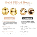 2mm-570pcs 18K Gold Filled Round Ball Beads for Jewelry Making Gold Spacer Beads, Smooth Gold Metal Beads for Bracelets Necklaces Earrings Crafts Bulk Supplies - color: 2mm-570pcs