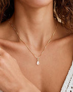 Pearl Necklace for Women- 14K Gold-plated/White Gold-plated Dainty Pearl Necklace for Women - color: Gold CZ pearl 370