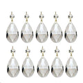 AHIER 10Pcs Clear Crystal Teardrop Chandelier Prism Pendants Shiny Glass Crystals Beads for Light Lamp, Jewelry Making. (Teardrop)