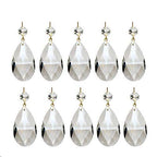 AHIER 10Pcs Clear Crystal Teardrop Chandelier Prism Pendants Shiny Glass Crystals Beads for Light Lamp, Jewelry Making. (Teardrop)