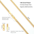 925 Sterling Silver Box Chain Lobster Clasp 2/3/4/5mm Necklace for Women Mens Box Chain Silver/14K Gold Plated Plated Necklace Chain Diamond Cut 16-30 Inches - color: Gold, size: 18, style: 3mm Box Chain