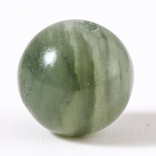 100Pcs Natural Stone 8mm Green Grass Jade Round Loose Gemstone Energy Healing Beads Hole Size 1mm DIY Smooth Beads for Bracelet Necklace Earrings Jewelry Making - color: Green Grass Jade, size: 8mm