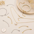 Crisjanggo 20 PCS Gold and Silver Necklace Extender Chain for Women Stainless Steel Curb Extension Bracelet Link for Delicate Jewelry 2 Inch - color: Triangle