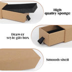 Lainrrew Jewelry Gift Box, Luxury 12-Pack Jewelry Gift Box Velvet-Lined, Compact Drawer Style for Earrings & Rings, Stylish Necklace Bracelet Organizer, 8.3x1.8x1.4 Inches (Brown) - color: Brown