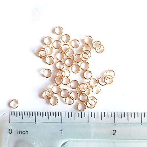 50pcs 14/20 Gold Filled Round Open Jump Rings 4.8MM OD, 3.5MM ID 22 Gauge by CRAFT WIRE - color: 22 Gauge, size: 4.8MM