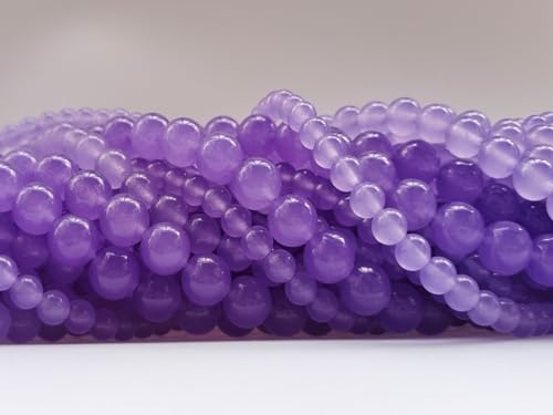 Stone Beads 6mm 140pcs Light Purple Chalcedony Beads Round Loose Gemstones Beads for Bracelet Necklace Jewelry Making (6mm, 60629 Light Purple Chalcedony) - color: Light Purple Chalcedony Beads, size: 6mm