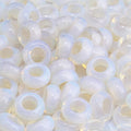 TUMBEELLUWA Natural Gemstone Beads for Jewelry Making, Rondelle Large Hole Loose Beads Pack of 15,Opalite(8x14 mm) - color: White