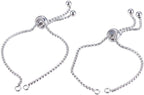 UNICRAFTALE 10pcs 9"(230mm) Stainless Steel Adjustable Slider Bracelets Metal Bracelet Chain Slider Bracelet Extender Chains with Ball Ends for Women Jewelry Making DIY - color: Stainless Steel Color