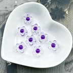 150Pcs Acrylic Flower Beads Candy Color Transparent Plastic Pastel Spacer Beads with Hole for DIY Crafts Wind Chimes Suncatcher Necklaces Bracelets Earrings Jewelry Making(Deep Purple) - color: Deep Purple