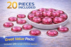 25mm Pink Hot H114 Flat Back Round Acrylic Rhinestones Plastic Circle Gems for Costume Making Cosplay Jewels Pro Grade Embelishments - 20 Pieces (Pink Hot) - color: Pink Hot