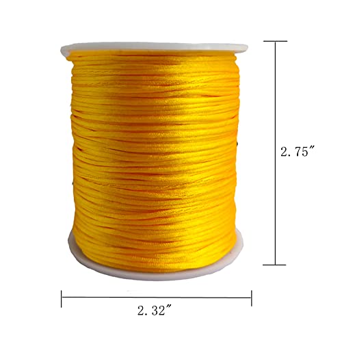 1.5mm x 109 YardsNylon Satin Cord Thread Beading String for Macrame, Bracelets Chinese,Jewelry Making, Knotting,Necklaces (Golden Yellow) - color: Golden Yellow, size: 1.5mm