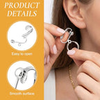 20pcs Clip-on Earring Converters, Easy Open Loop Clips on Earring Backs Converter Components, Hypoallergenic Ear Wire Hooks Components Findings for Non-Pierced Ears- Silver & Gold - color: Silver & Gold-20pcs