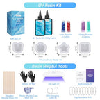 KISREL UV Resin Jewelry Making Kit, 200g Crystal Clear Resin with Light and Molds, DIY Jewelry Making Kit, Resina Starter Kit for Keychain and Earring - size: 200g