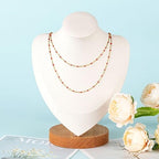 UMAOKANG 10 Meters Gold Plated Chains for Jewelry Making Red Enamel Bead Stainless Steel Chain for Women Necklace DIY Craft - color: Gold-Red Enamel