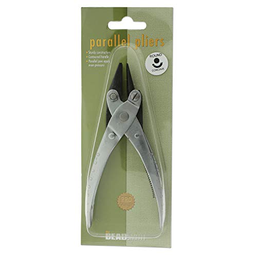 The Beadsmith Round Nose/Concave Parallel Pliers - 5.71 inches (145mm), Steel tool for jewelry making, no spring - style: Round Nose/Concave - 145mm