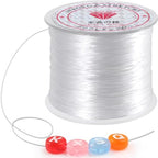0.8mm Elastic String, Strong Stretchy Bracelet String for Jewelry Making, 100 Meters Clear Crystal Rubber Bead Cord for Necklaces, Bracelet, Beading (1pcs)