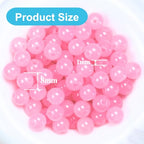 Jabrand 145pcs Glass Beads, 8mm Glass Beads for Barcelet and Jewelry Making DIY Crafts (Pink) - color: Pink