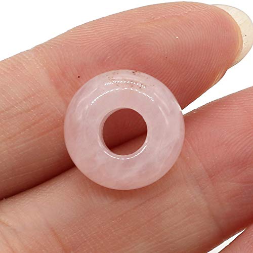 QSLLER Natural Semi-Precious Stone Large Hole Loose Beads Abacus Shape Fashionable Opal Amethyst Unakite Rose Quartz Charm Beads for Making Necklace Bracelet - color: 5x10mm