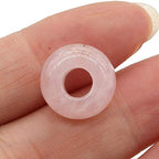 QSLLER Natural Semi-Precious Stone Large Hole Loose Beads Abacus Shape Fashionable Opal Amethyst Unakite Rose Quartz Charm Beads for Making Necklace Bracelet - color: 5x10mm