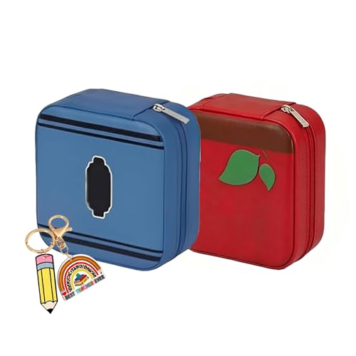 Teacher Jewelry Box, Teacher Appreciation Gifts Mini Jewelry Travel Case, Necklace Earring Ring Display Holder, Birthday Retirement Graduation Thank You Leather Storage for Teachers (A3) - color: A3