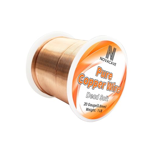 Copper Wire for Jewelry Making, Dead Soft 1 LB Spool Jewelry Wire (20 Gauge, 330Ft) for Beading, Electroculture Gardening,DIY Artwork - size: 20GA